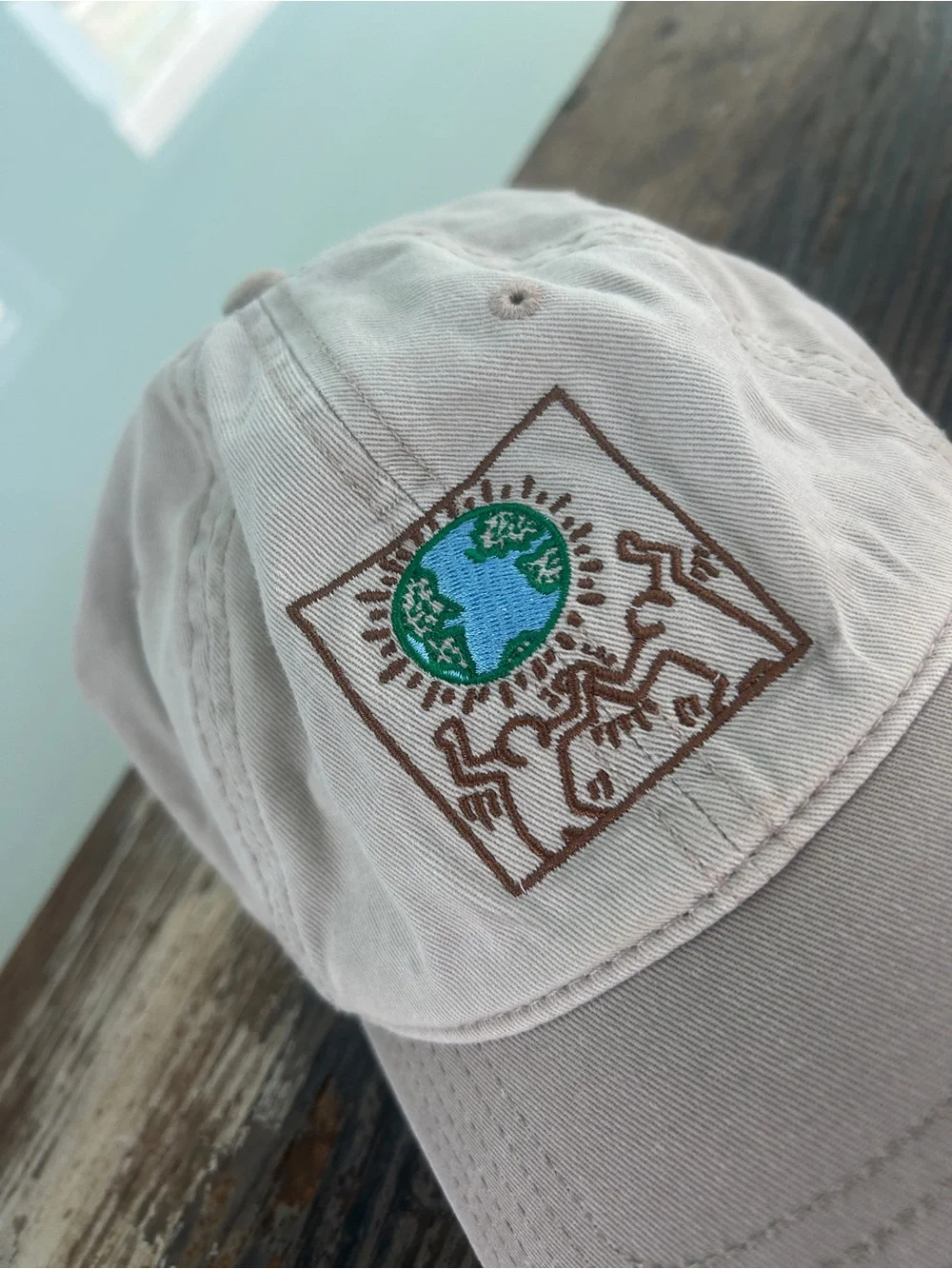 Keith Haring x Mad Engine Earth Day Embroidered Dad Hat Snapback Baseball Cap - Picture 2 of 4